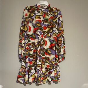 JODIFL Multicolor Abstract Dress